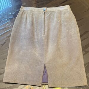 Vintage CHIA 12 100% Leather Gray Women's Skirt